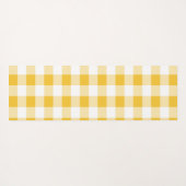 Gingham geel en wit patroon yogamat (Achterkant (horizontaal))