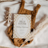 Gingham Gekke Goose Plaid Baby shower Invitation Kaart