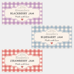 Gingham gemaakt met Love Jar Labels
