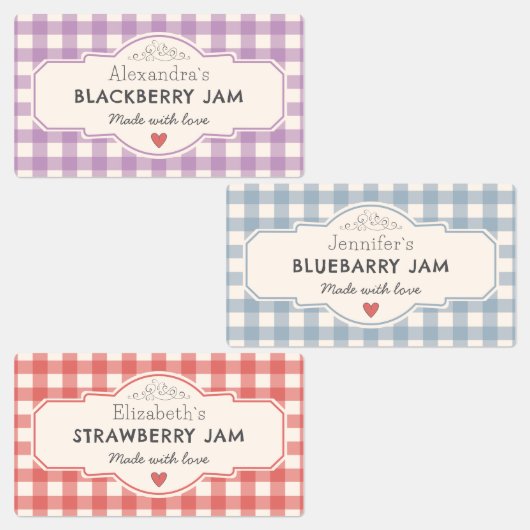  Gingham gemaakt met Love Jar Labels (Groep)