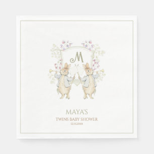 Gingham Gender Peter de Konijnentweeling Baby show Servet