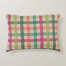 Gingham & geometrisch bloemenpatroon accentkussen