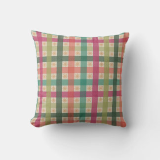 Gingham & geometrische bloemenpatroon Worp kussen