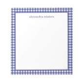 Gingham Gepersonaliseerd Notitieblok (Voorkant)