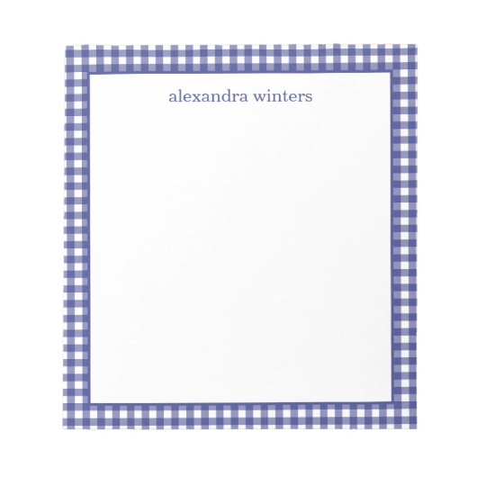 Gingham Gepersonaliseerd Notitieblok (Voorkant)