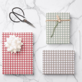  Gingham Gepersonaliseerde Kerst Inpakpapier Vel