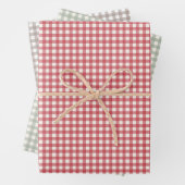  Gingham Gepersonaliseerde Kerst Inpakpapier Vel (In situ)