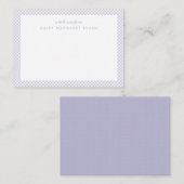 Gingham gepersonaliseerde paarse kaart voor kinder notitiekaartje (Voorkant / Achterkant)