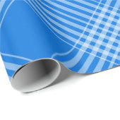 Gingham Geruit Blauw en Wit Wrapping Papier (Rol Hoek)