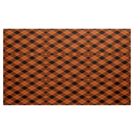Gingham Geruit Sinaasappel Zwart Stof (Yard (91,4 cm))