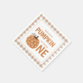 Gingham geruite kleine pompoen papieren servetten (Hoek)