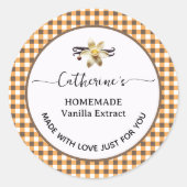 Gingham geruite label voor zelfgemaakte vanille-ex (Voorkant)