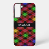 Gingham geruite multikleurige patroon aangepaste n samsung galaxy hoesje (Achterkant)