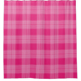 Gingham Geruite Roze en Witte Douchegordijn