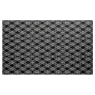 Gingham Geruite Zwart en Grijs Patroon Stof