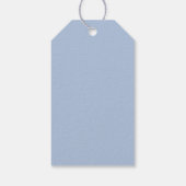 Gingham Gestreepte Pastel Stofblauw Baby Shower Cadeaulabel (Achterkant)