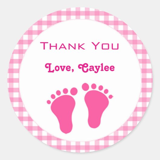 Gingham Gift Favor Label Sticker (Voorkant)