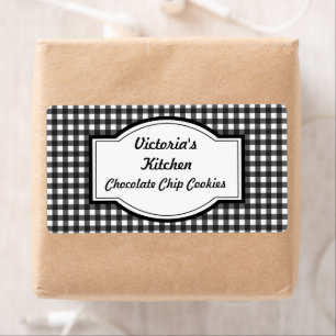 Gingham Gift Labels Gepersonaliseerde Keukenetiket