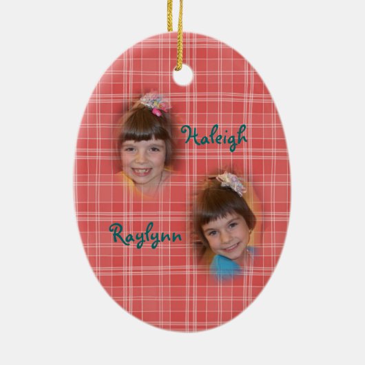 Gingham & Gingerbrood Ornament-pas Keramisch Ornament (Achterkant)