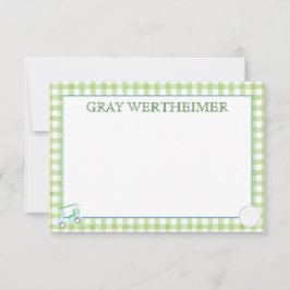 Gingham Golf Stationery Bedankkaart