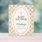 Gingham Goose Baby shower Acryl Welkomstbord Bord (Neutraal)