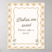Gingham Goose Baby Shower Babies Are Sweet Bord Poster (Voorkant)