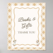 Gingham Goose Baby shower Boeken & Geschenken Teke Poster (Voorkant)