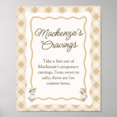 Gingham Goose Baby shower Craving Station Sign Poster (Voorkant)