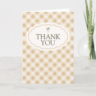 Gingham Goose Baby shower gevouwen bedankkaart