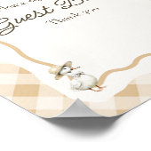Gingham Goose Baby shower Guest Book Sign Poster (Hoek)