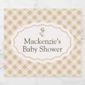 Gingham Goose Baby shower Sparkling Wine Label Sparkling Wijnetiket (Enkel label)
