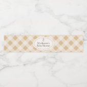 Gingham Goose Baby shower Waterflesetiket Waterfles Etiket (Enkel label)