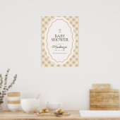 Gingham Goose Baby shower Welkom Poster (Keuken)