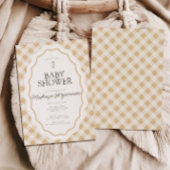 Gingham Goose Genderneutraal Baby shower Uitnodige Kaart