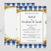Gingham Goud Blauw Wit, Aufruf Joods, Luxe Kaart (Voorkant / Achterkant)