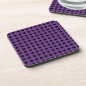 Gingham Grape en zwart Bier Onderzetter (Linkerzijde)