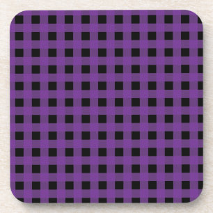 Gingham Grape en zwart Bier Onderzetter