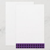 Gingham Grape en zwart Briefpapier (Voorkant / Achterkant)