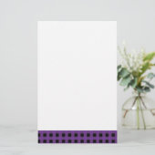 Gingham Grape en zwart Briefpapier (Staand voorkant)