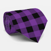 Gingham Grape en zwart Stropdas (Opgerold)