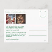 Gingham Green Christmas Custom Arch 3 Foto Feestdagenkaart (Achterkant)