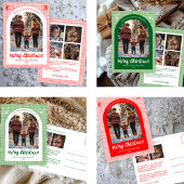 Gingham Green Christmas Custom Arch 3 Foto Feestdagenkaart
