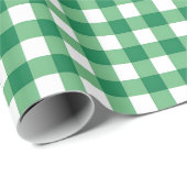 Gingham Green en White Plaid Cadeaupapier (Rol Hoek)