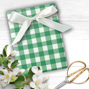 Gingham Green en White Plaid Cadeaupapier