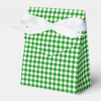 Gingham-Green-Favor Box, Tent Bedankdoosjes