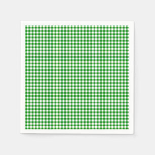 Gingham-Green Paper Napkins Servetten