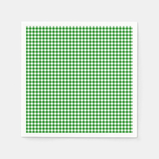 Gingham-Green Paper Napkins Servetten (Voorkant)