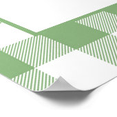 Gingham Green Plaid Baby Shower Welcome Sign Poster (Hoek)