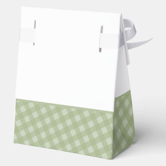 Gingham Greenery Sweet Pea In Pod Baby shower Bedankdoosjes (Achterkant)