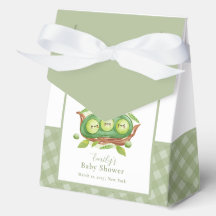 Gingham Greenery Sweet Pea In Pod Baby shower